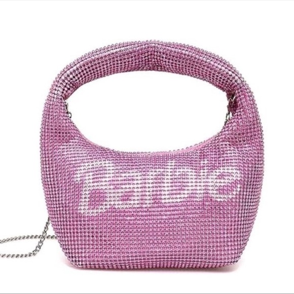 Aldo x Barbie Glam Pink Silver Rhinestone Crossbody Shoulder Purse Bag NWT - Picture 1 of 12